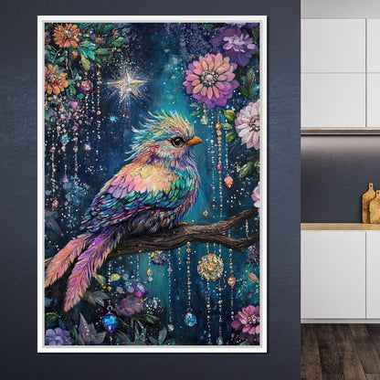 Enchanted Birdsong Night Tapestry Canvas Wall Art