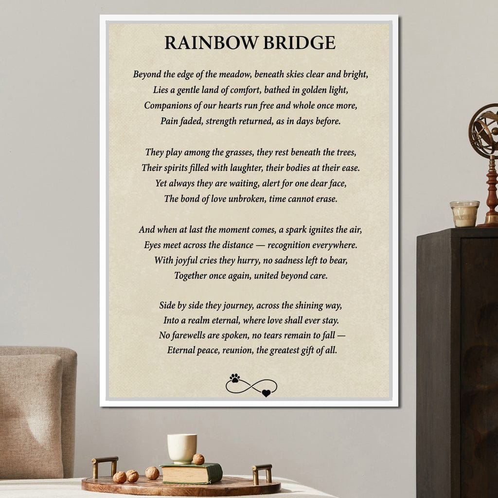 Rainbow Bridge Poem Canvas Wall Art