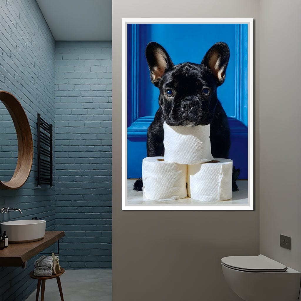 French Bulldog Roll Guardian Canvas Wall Art