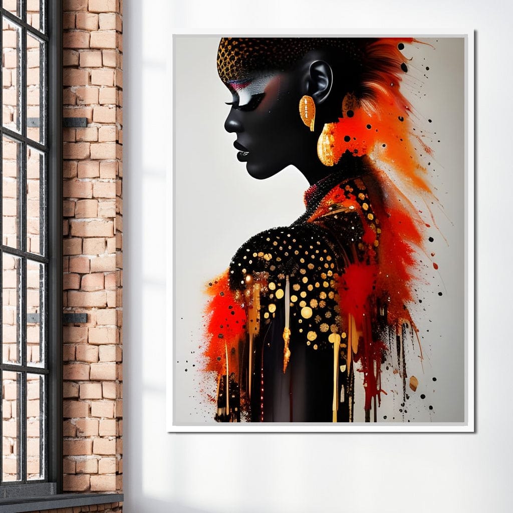 Female Portrait Paint Splash 035 Canvas Wall Art