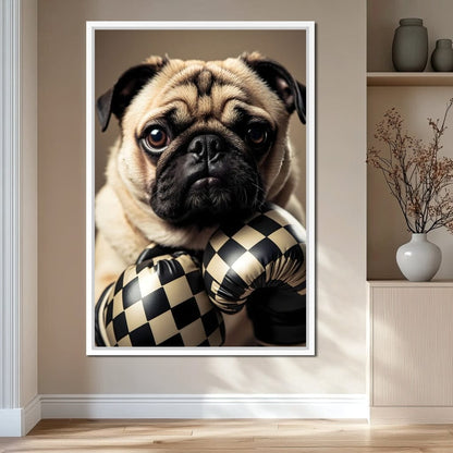 Pug Pugilist Canvas Wall Art