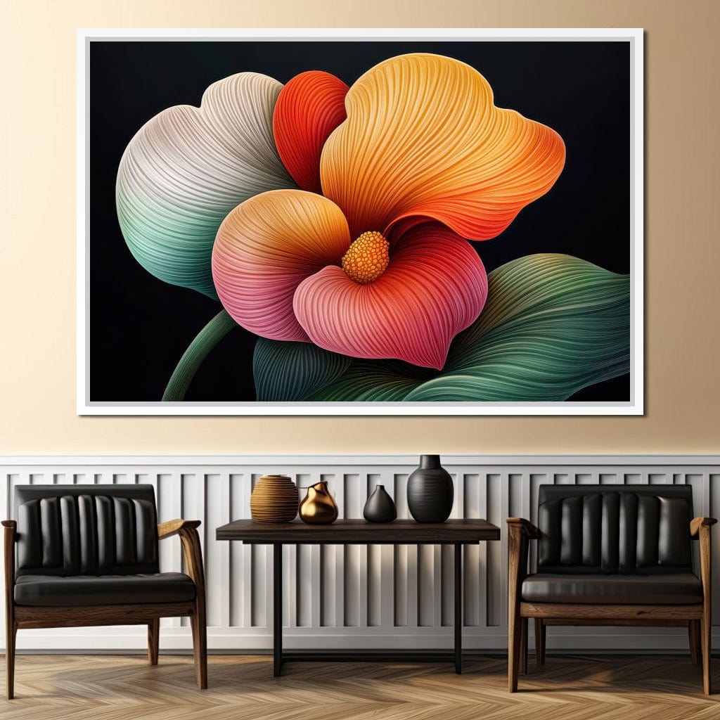 Petals That Dream in Neon Canvas Wall Art