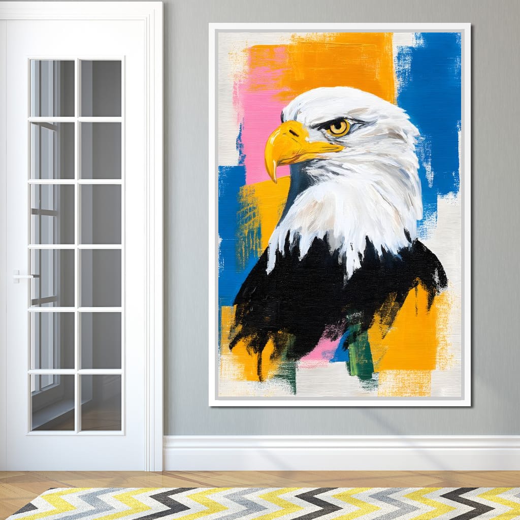 Bold Eagle Pop Portrait Canvas Wall Art