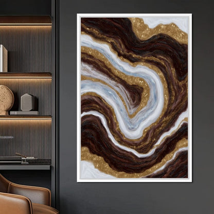 Gilded Marble River Flow Canvas Wall Art