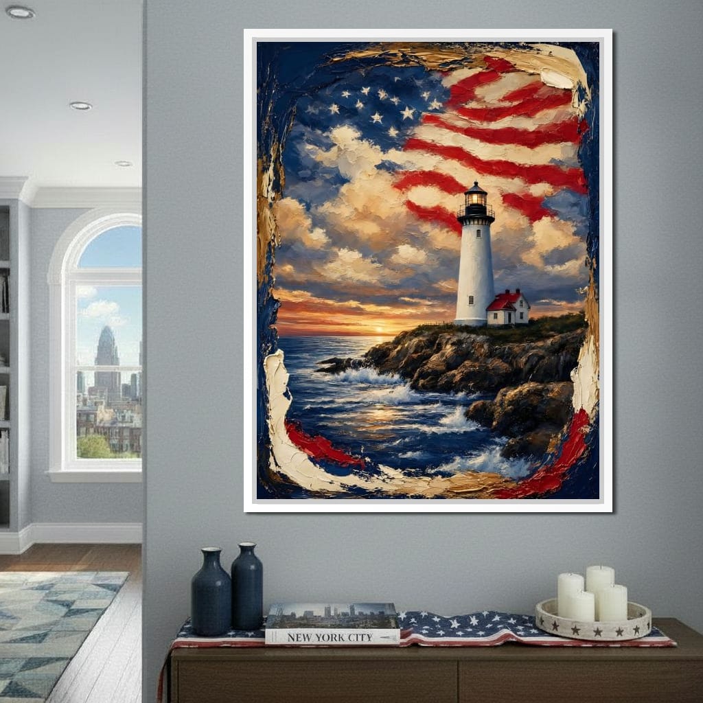 Beacon of the Coastal Morning Light Canvas Wall Art