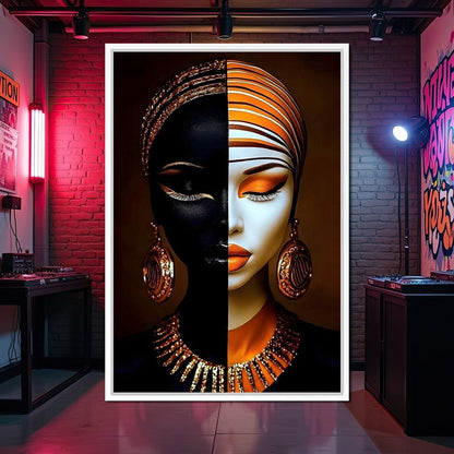 Elegant Duality Portrait Canvas Wall Art