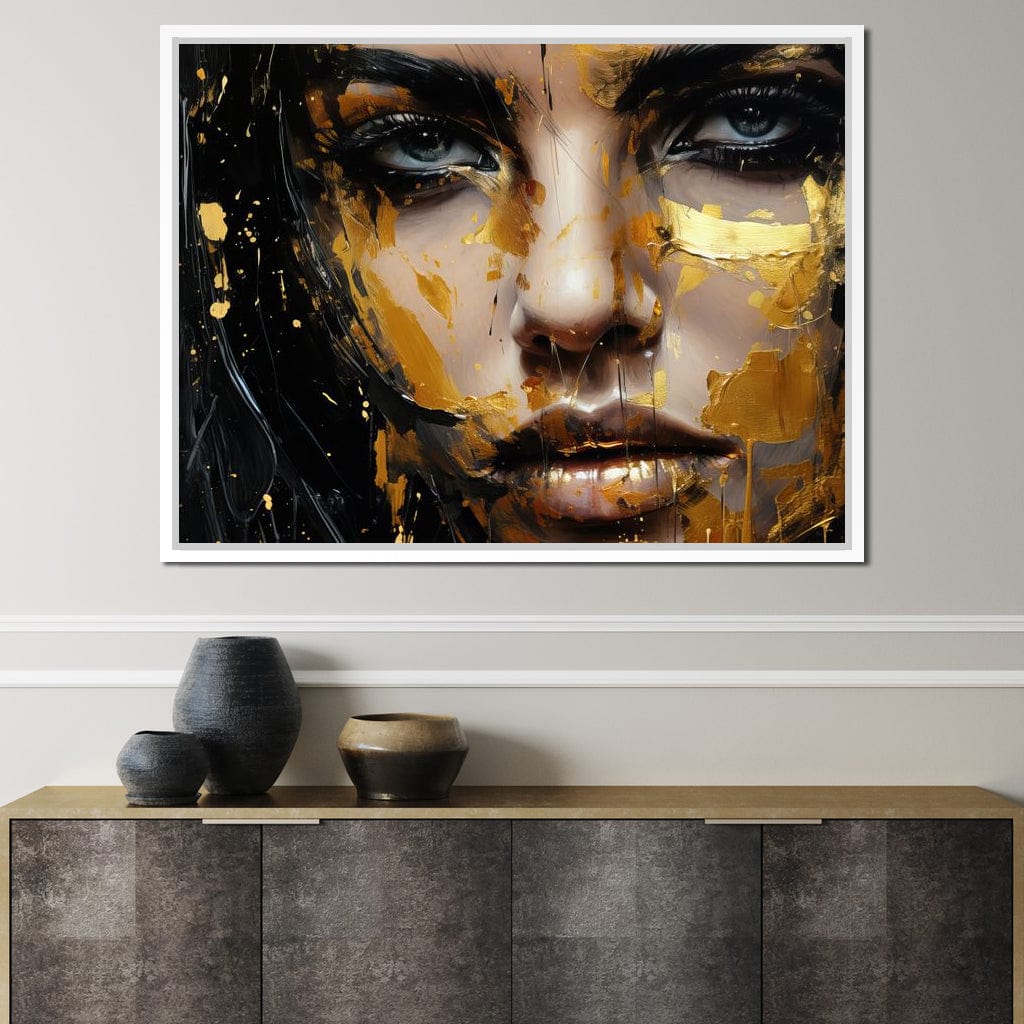 Black Gold Urban Graffiti Canvas Wall Art