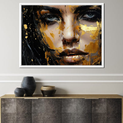 Black Gold Urban Graffiti Canvas Wall Art