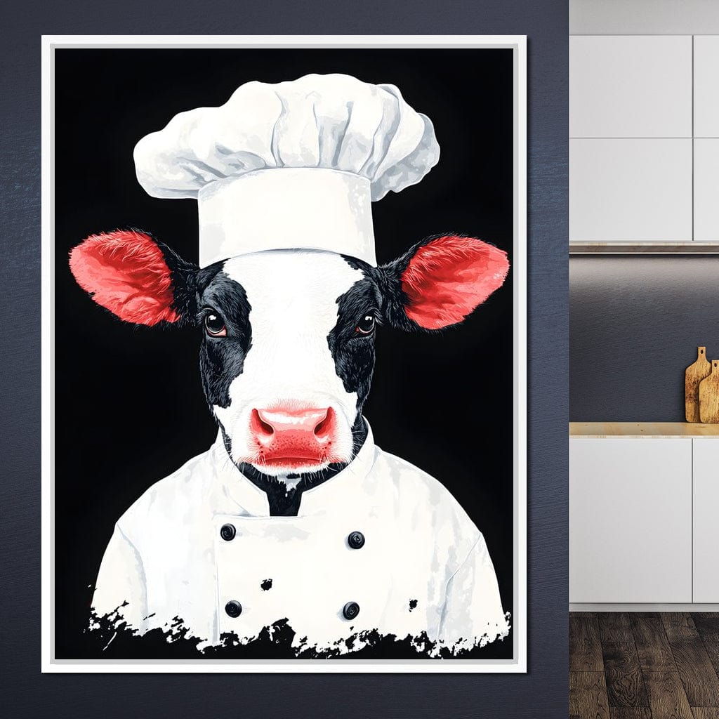 Bovine Culinary Chef Canvas Wall Art