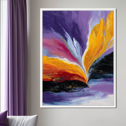 Golden Rift Over Violet Tide Canvas Wall Art
