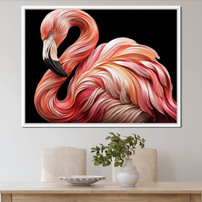 Silk Strand Flamingo Curve Canvas Wall Art
