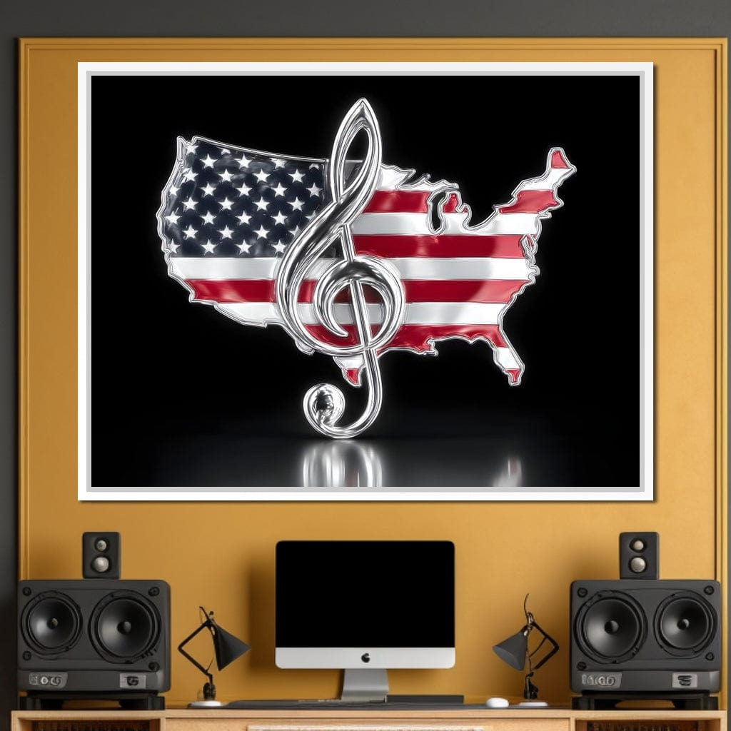 Patriotic Melody Stars Stripes Canvas Wall Art