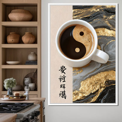 Zen Coffee Graceful Fortune Canvas Wall Art