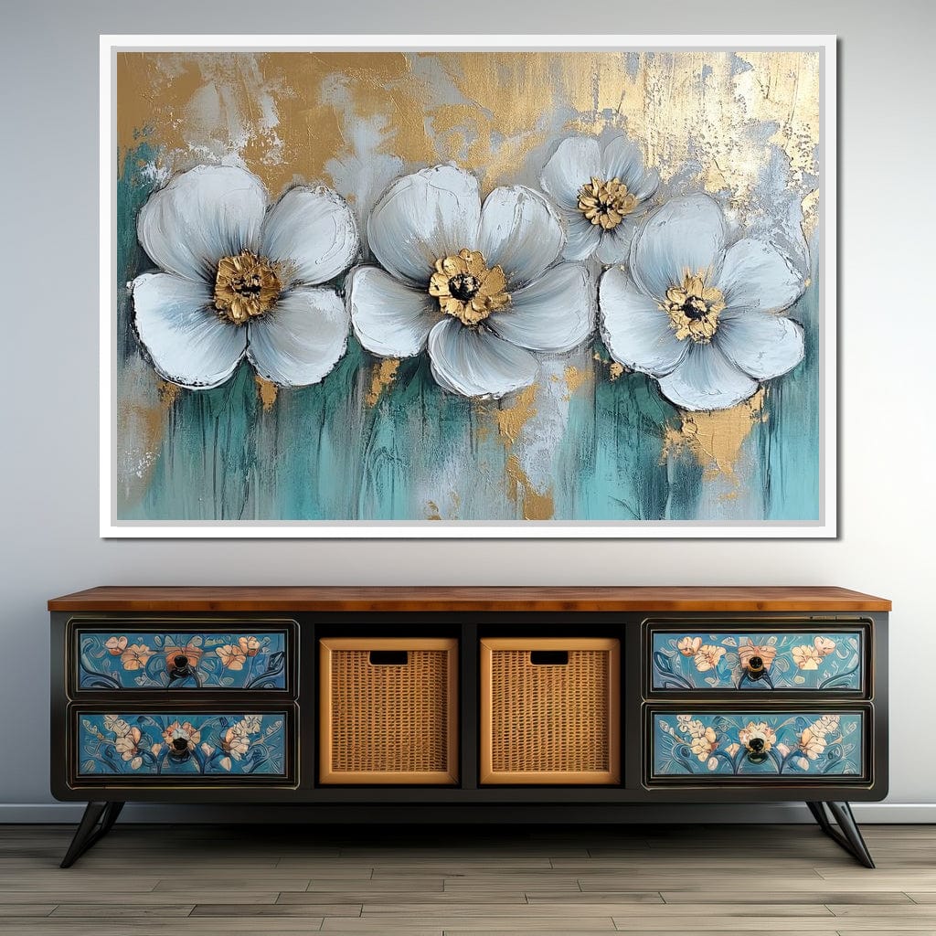 Golden Petals Dreamscape Blooms Canvas Wall Art