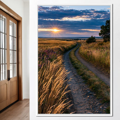 Golden Hour Journey Home Canvas Wall Art