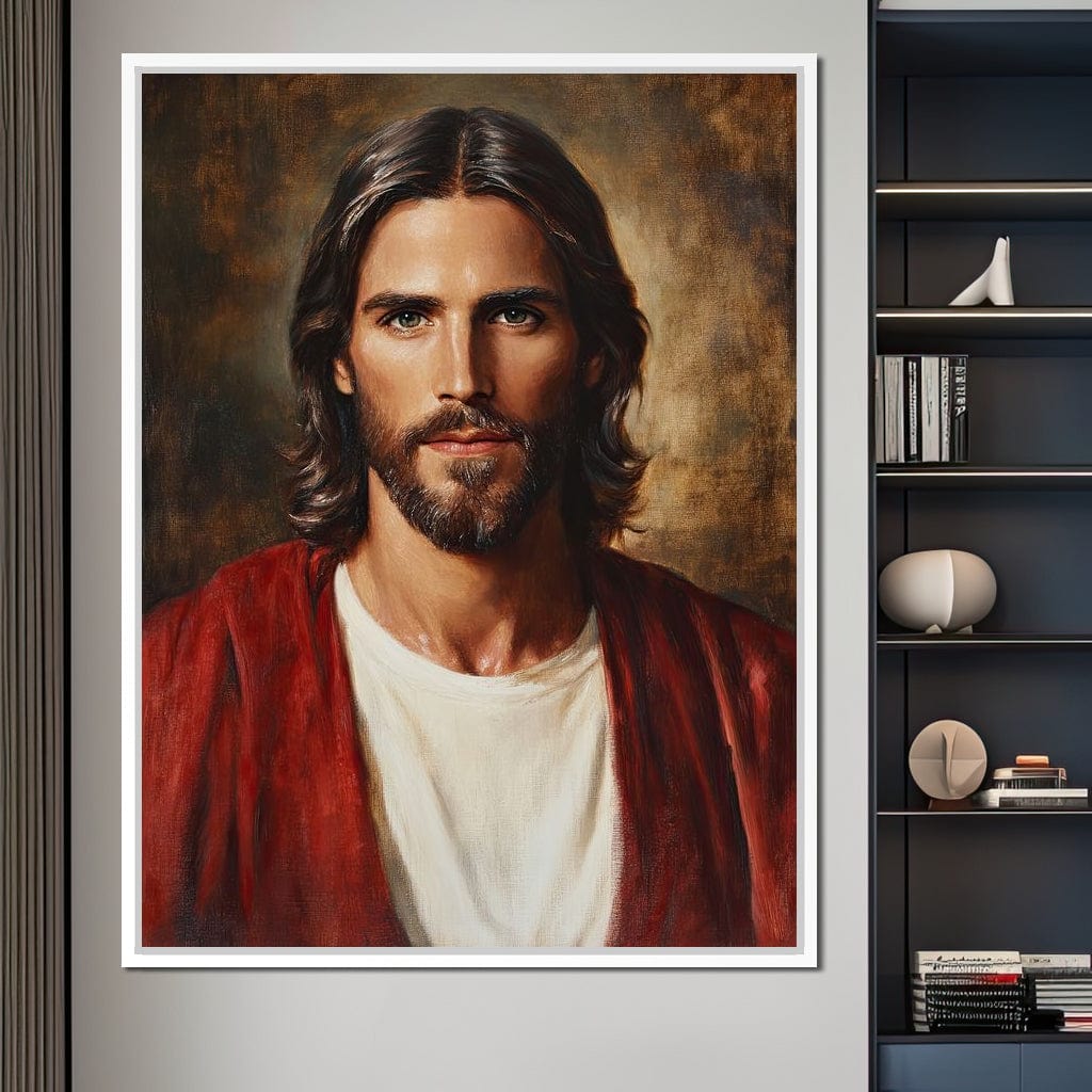 Divine Reflection of Grace Jesus Portrait Canvas Wall Art