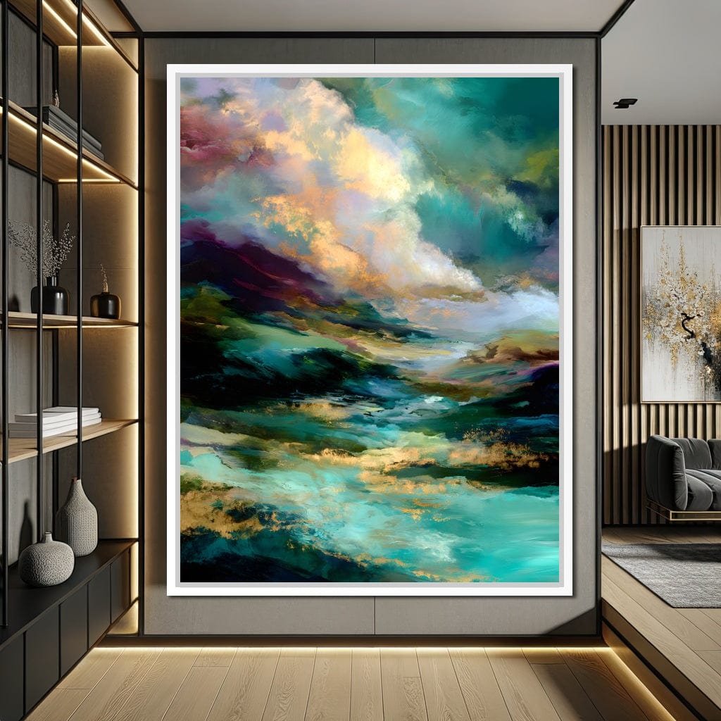 Aurora Tides of Golden Drift Canvas Wall Art