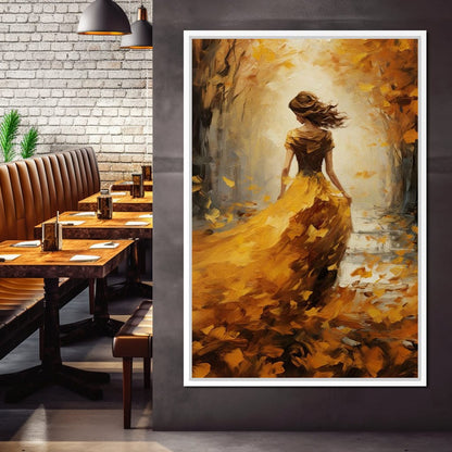 Amber Forest Promenade Canvas Wall Art