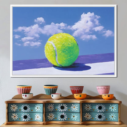 Tennis Ball Under Summer Sky Canvas Wall Art