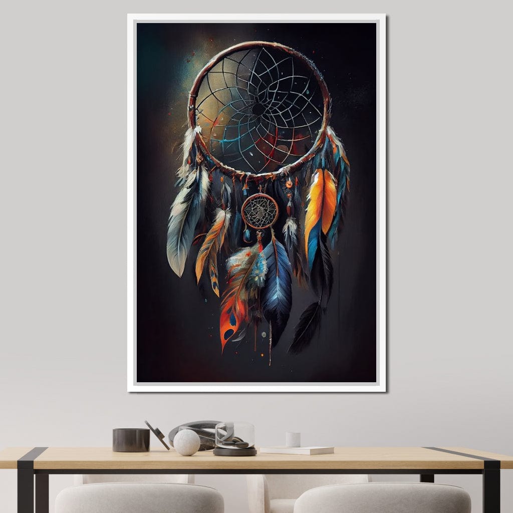 Dreamcatcher & Feathers Canvas Wall Art