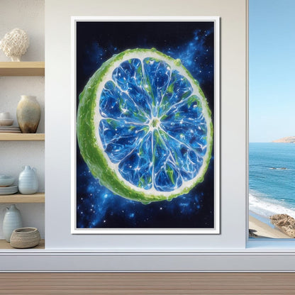 Galactic Lime Slice Radiance Canvas Wall Art