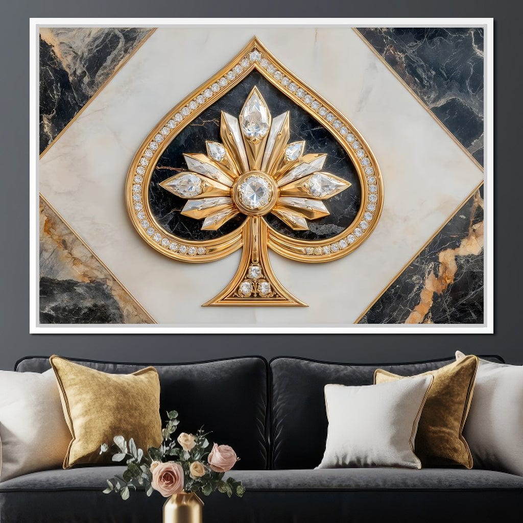 Golden Ace Diamond Blossom Canvas Wall Art