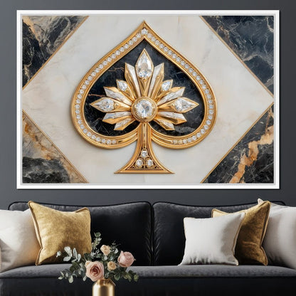 Golden Ace Diamond Blossom Canvas Wall Art