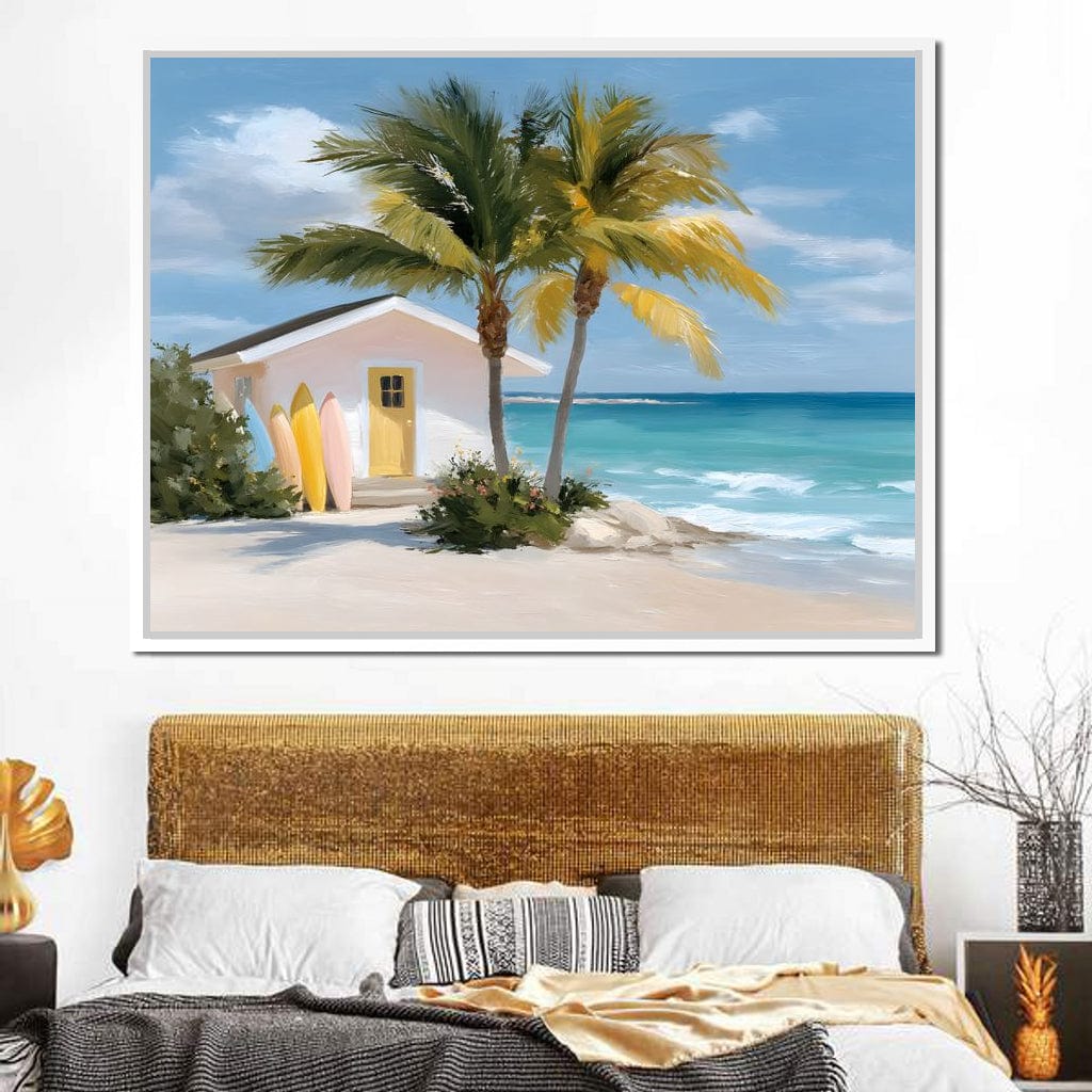Tropical Breeze Shack Escape Canvas Wall Art