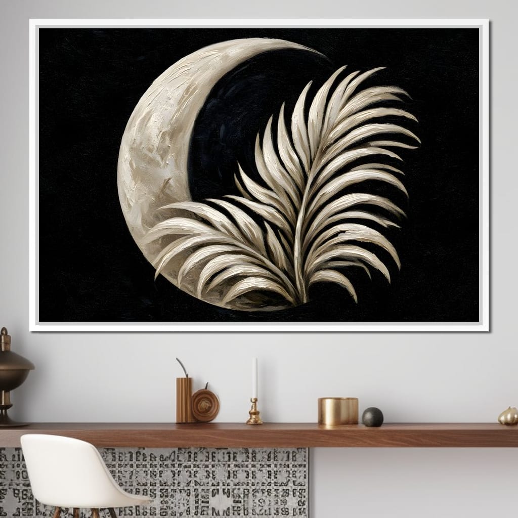 Crescent Shadow Over The Fallen Frond Canvas Wall Art