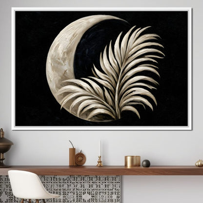 Crescent Shadow Over The Fallen Frond Canvas Wall Art