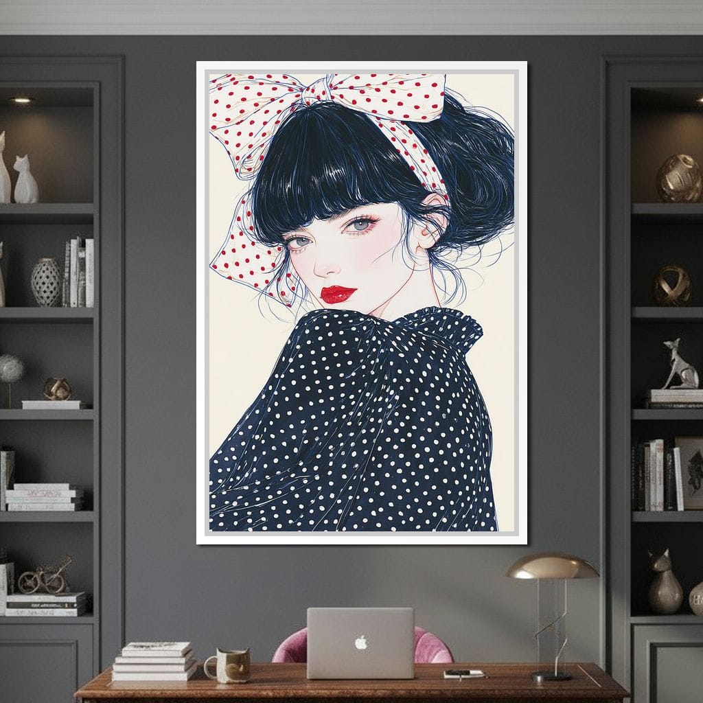 Polka Dot Afternoon Beauty Canvas Wall Art