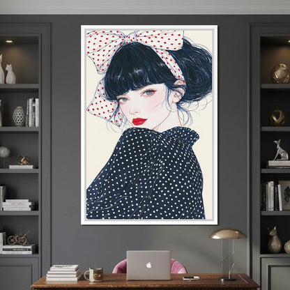 Polka Dot Afternoon Beauty Canvas Wall Art