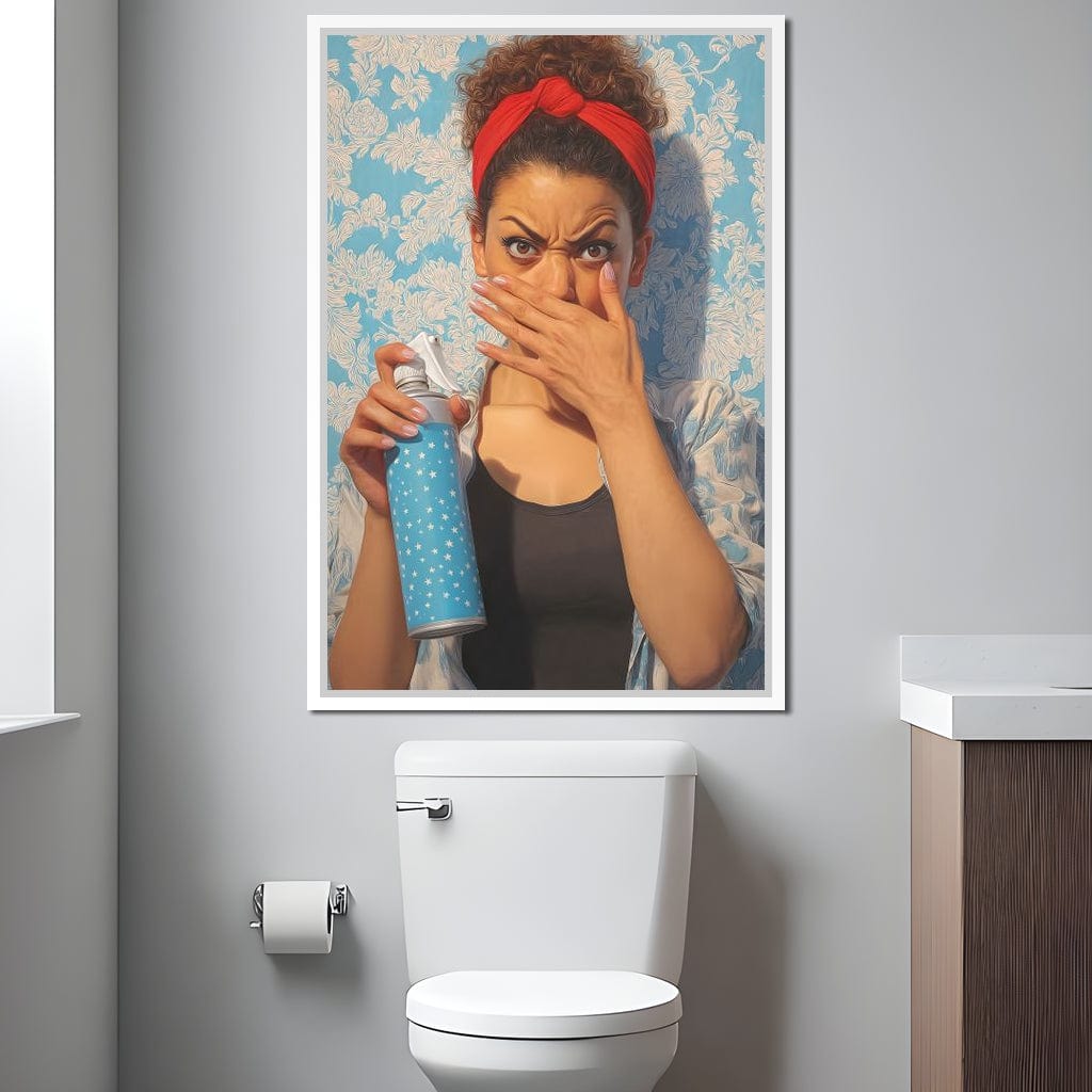 Bathroom Spray Panic Canvas Wall Art