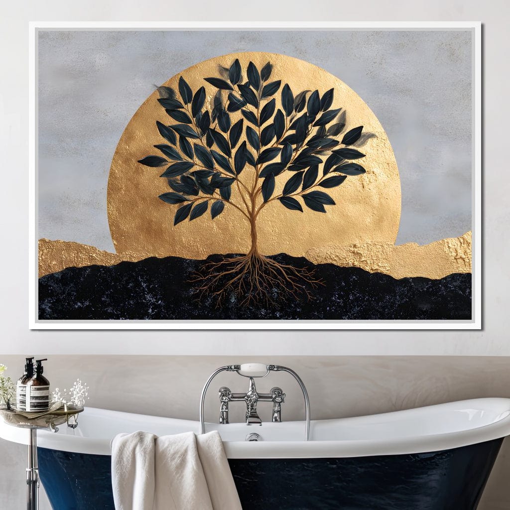 Golden Tree of Tranquility Canvas Wall Art