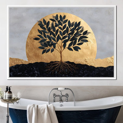 Golden Tree of Tranquility Canvas Wall Art
