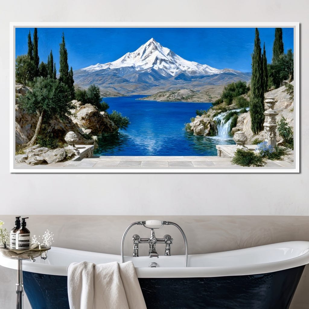 Majestic Peaks and Tranquility Canvas Wall Art