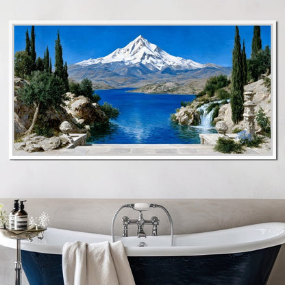 Majestic Peaks and Tranquility Canvas Wall Art