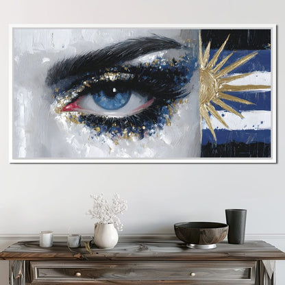 Golden Sun Blue Eye Canvas Wall Art
