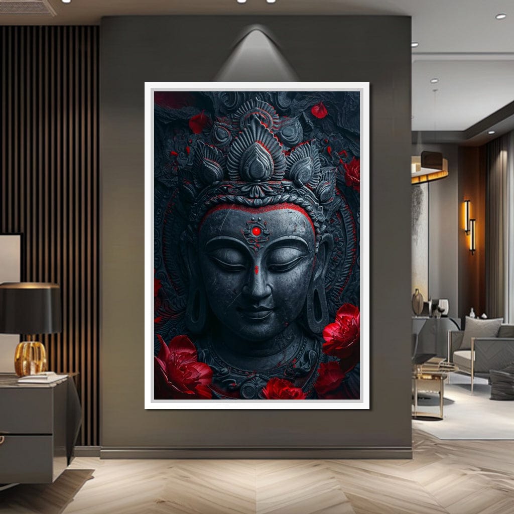 Buddha's Crimson Nirvana Canvas Wall Art
