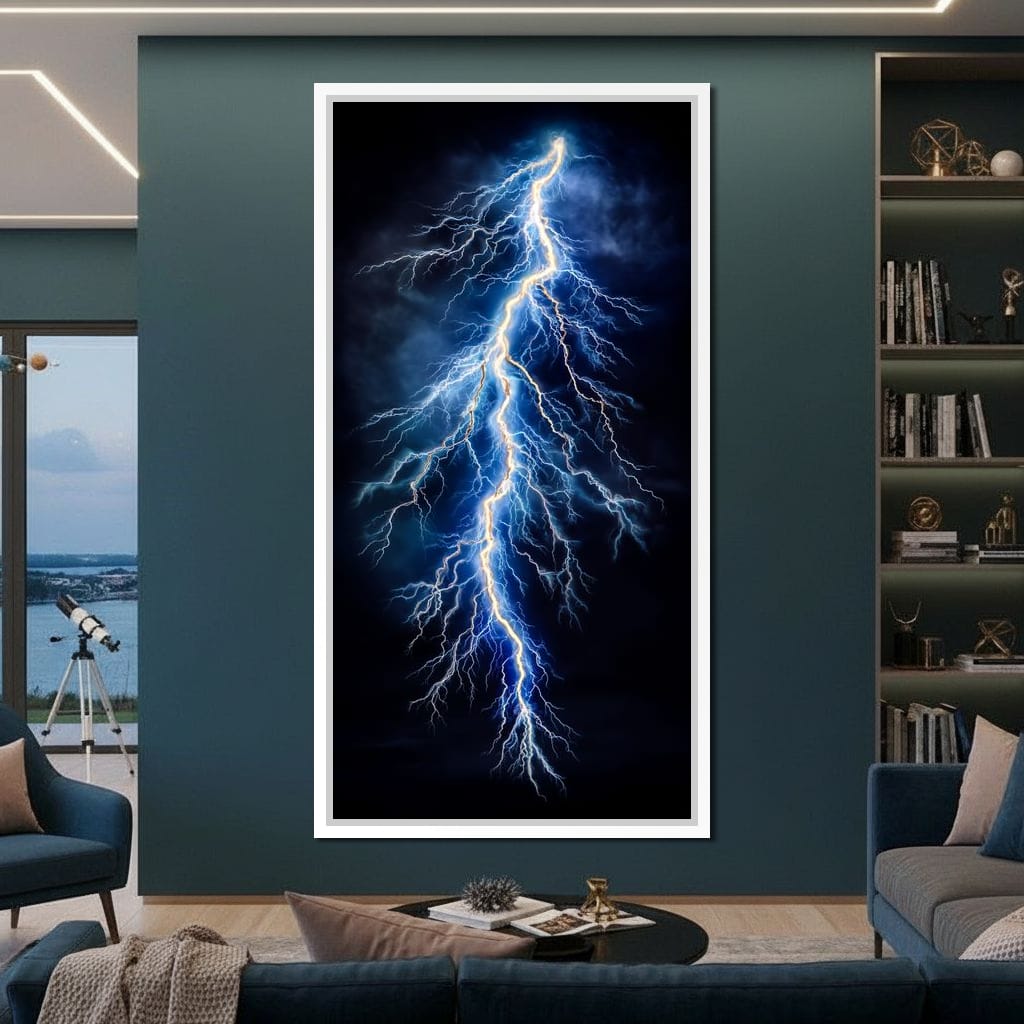 Lightning Storm Strike Canvas Wall Art