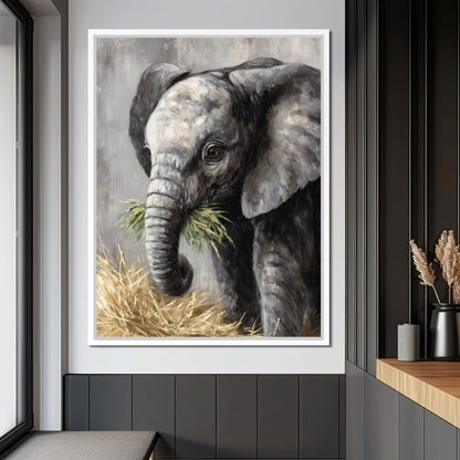 Gentle Giant Elephant Portrait Canvas Wall Art