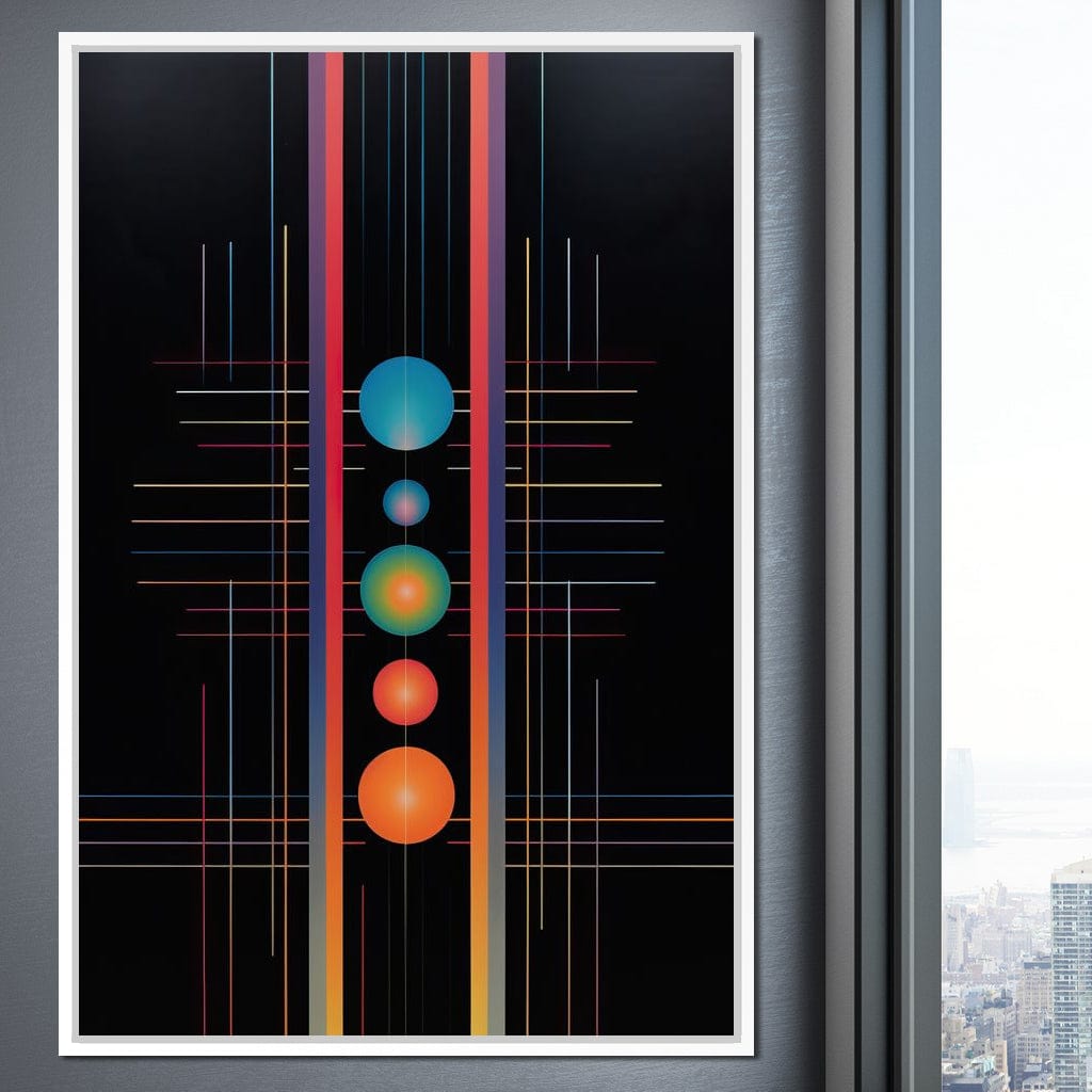 Futuristic Striped Colors Canvas Wall Art