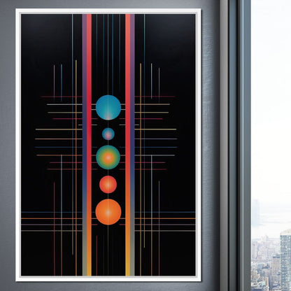 Futuristic Striped Colors Canvas Wall Art