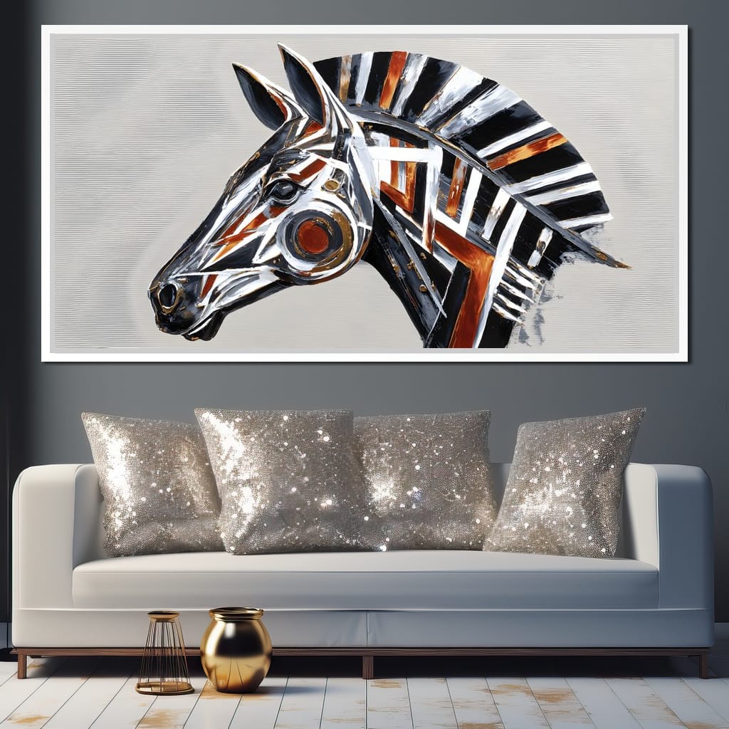 Chrome Horse Elegance Canvas Wall Art