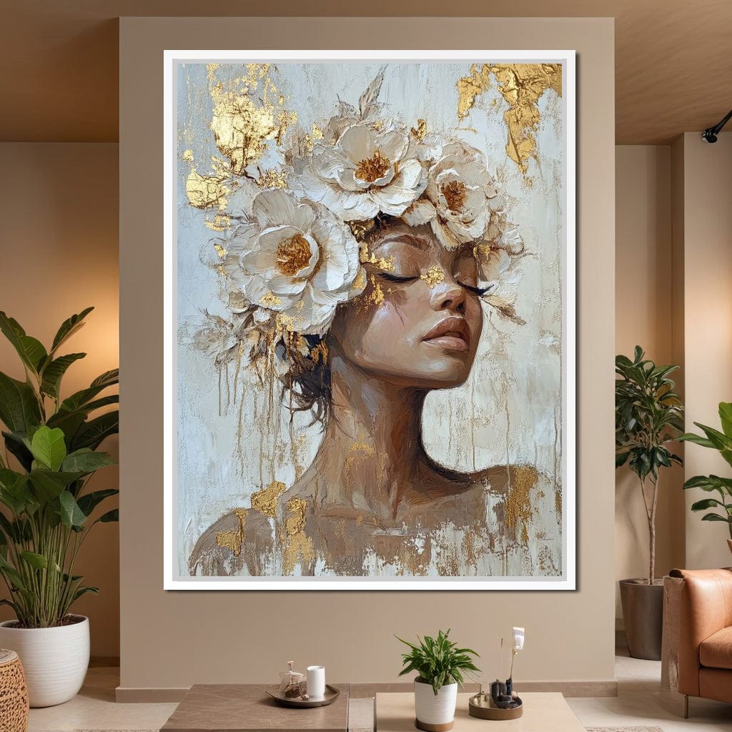Golden Blossom Dream Essence Canvas Wall Art