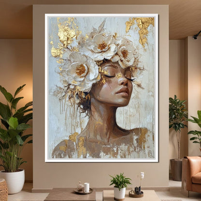 Golden Blossom Dream Essence Canvas Wall Art