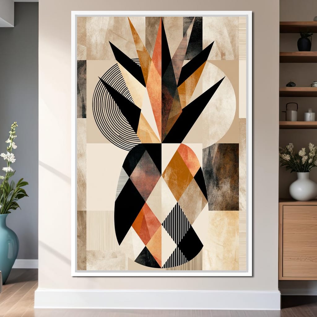 Geometric Still Life of Tropical Pineapple Canvas Wall Art