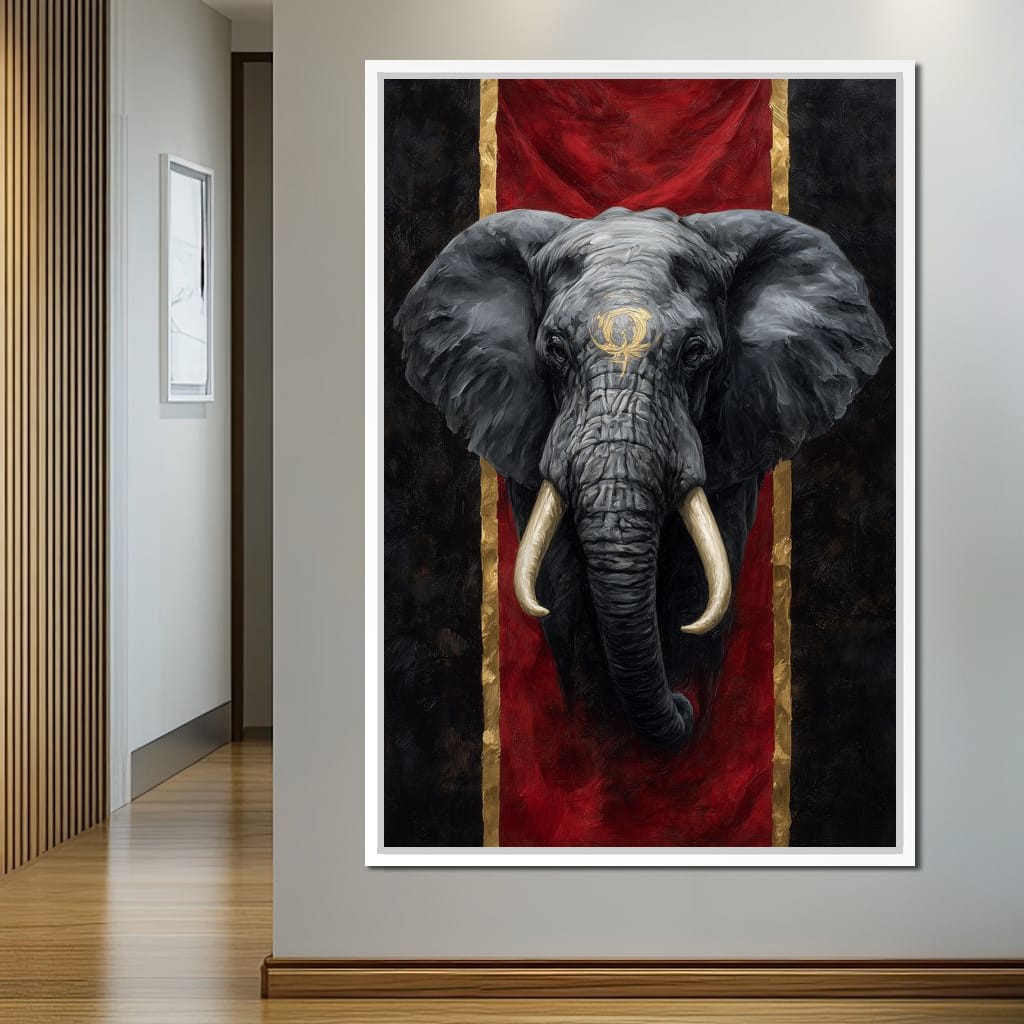 Golden Sigil Elephant King Canvas Wall Art