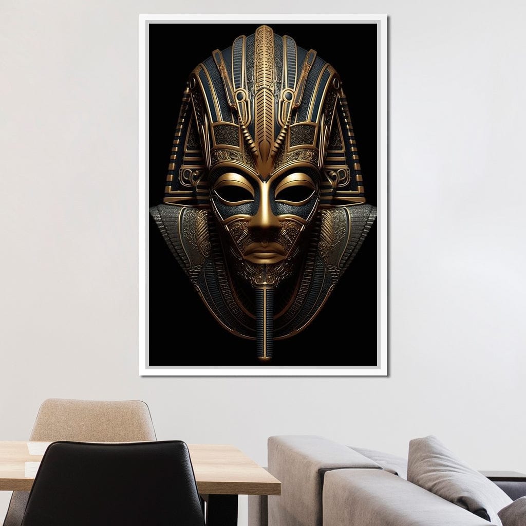 Regal Mask of the Golden Ruler Canvas Wall Art