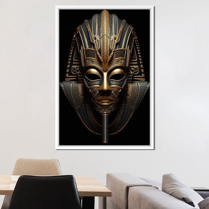 Regal Mask of the Golden Ruler Canvas Wall Art